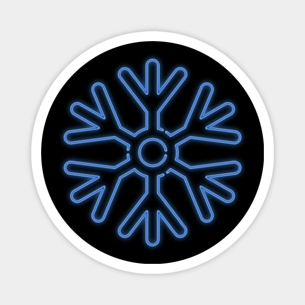 Neon Snowflake Blue Magnet by heavyhand